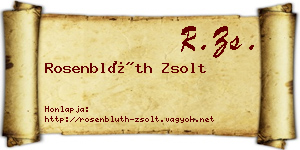 Rosenblüth Zsolt névjegykártya